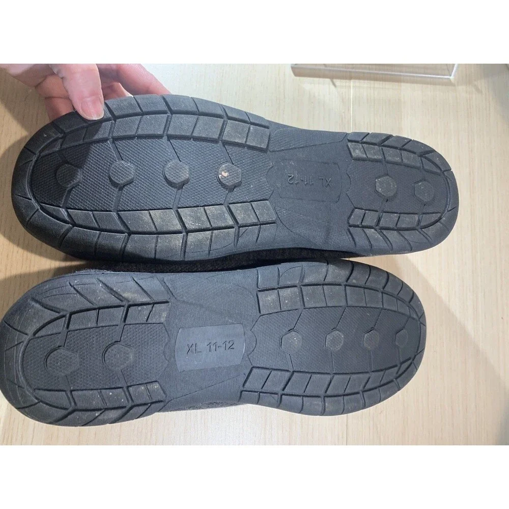Wembley Memory Foam Slipper Shoe Mens XL 11-12 Black Indoor Outdoor Sole